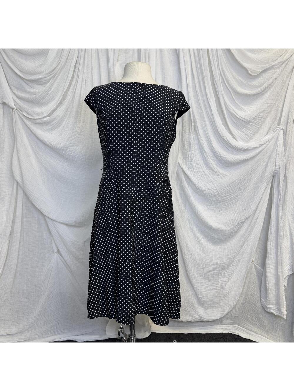 Minimalist Preppy Boho Black Polka Dot Dress